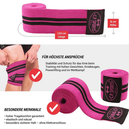 SEO. Profi Kniebandagen - Pink - Länge 150cm C.P. Sports - T23 - Linkreich