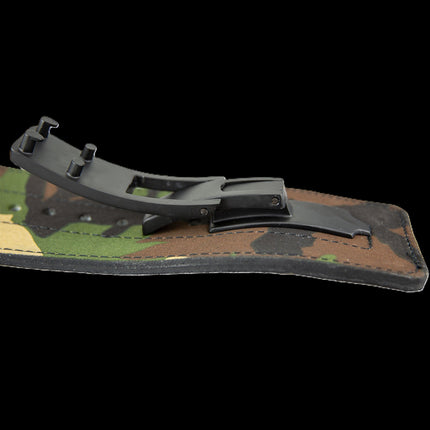 SEO. Profi Powerlifting - Gürtel mit Powerschnalle - Camouflage Grün - C.P. Sports T9 - XS Linkreich