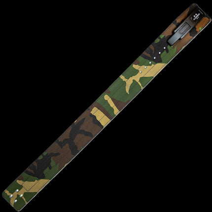 SEO. Profi Powerlifting - Gürtel mit Powerschnalle - Camouflage Grün - C.P. Sports T9 - XS Linkreich