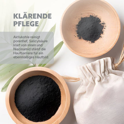 SEO. Puremetics | 3in1 Dusch - Fluff „Anti - Unreinheiten“ – Aktivkohle, Niacinamid & Salicylsäure (250 g) - Linkreich