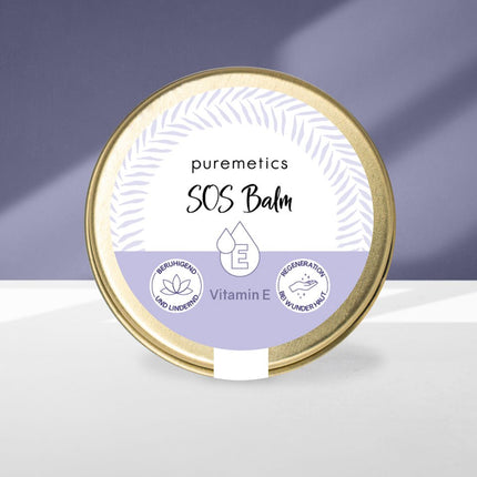 SEO. Puremetics | SOS Balm „Vitamin E“ – Intensivpflege für trockene & irritierte Haut | 10ml (vegan, ohne Parfüm) - Linkreich