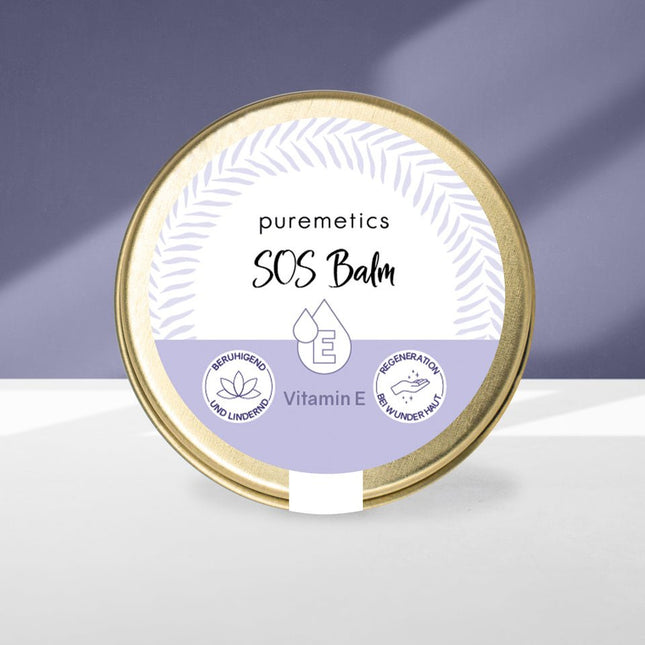 SEO. Puremetics | SOS Balm „Vitamin E“ – Intensivpflege für trockene & irritierte Haut | 10ml (vegan, ohne Parfüm) - Linkreich