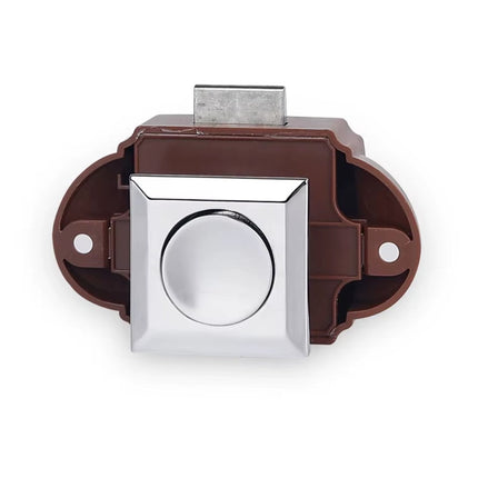 Push Lock Edge | Camper Möbelschloss quadratisch braun und chrome