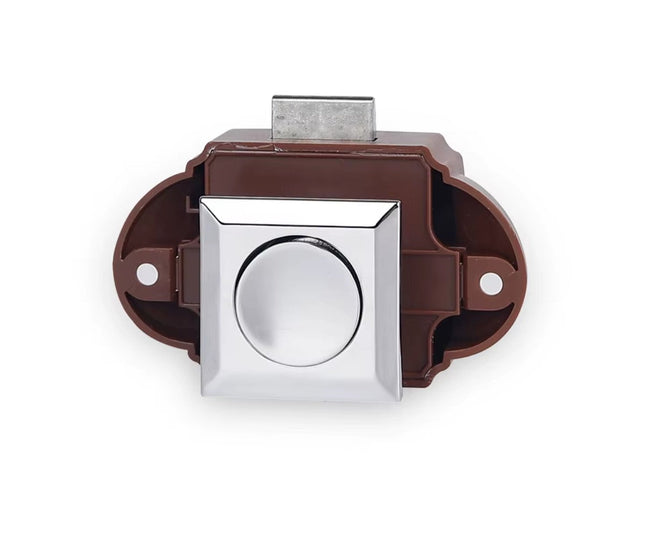 Push Lock Edge | Camper Möbelschloss quadratisch braun und chrome