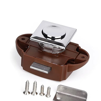 Push Lock Edge | Camper Möbelschloss quadratisch braun und chrome