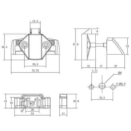 Push Lock Vanra | Camper Möbelschloss für 14-17mm Wandstärke
