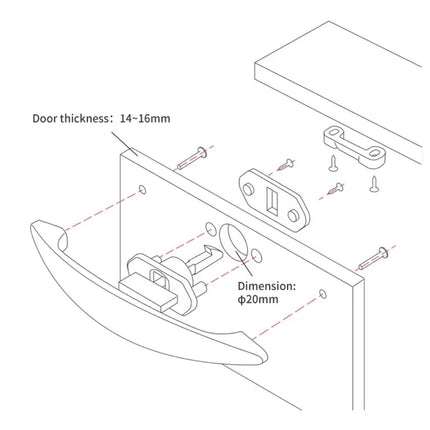 Push Lock Jaron | Camper Möbelschloss für 14-16mm Wandstärke