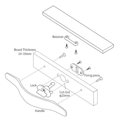 Push Lock Erna | Camper Möbelschloss chrom für 14-16mm Wandstärke
