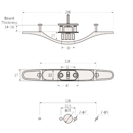 Push Lock Erna | Camper Möbelschloss chrom für 14-16mm Wandstärke