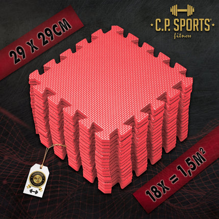 SEO. Puzzlematten aus hochwertigem und elastischem EVA - Schaum 25x25 = 1,5 m² - C.P. Sports K1000 - Linkreich