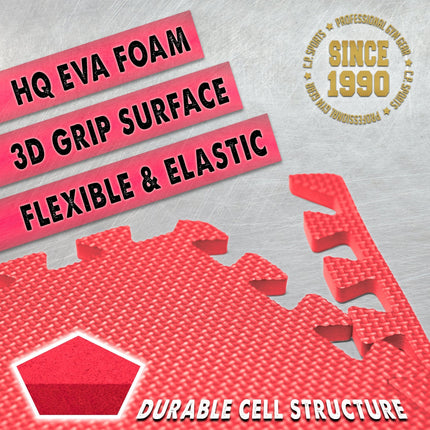 SEO. Puzzlematten aus hochwertigem und elastischem EVA - Schaum 25x25 = 1,5 m² - C.P. Sports K1000 - Linkreich