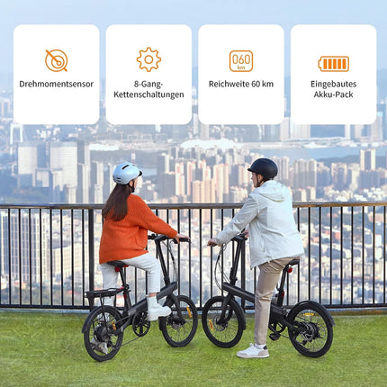 QiCYCLE E - Bike 20 Zoll klappbare Elektrofahrrad mit 8 Gangschaltung bis 25km/h für Jugendliche und Erwachsene () kaufen bei Linkreich – Jetzt entdecken!