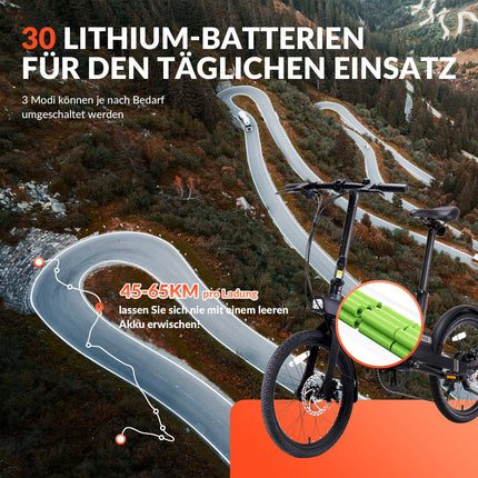 QiCYCLE E - Bike 20 Zoll klappbare Elektrofahrrad mit 8 Gangschaltung bis 25km/h für Jugendliche und Erwachsene () kaufen bei Linkreich – Jetzt entdecken!