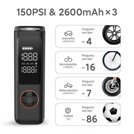 QiCYCLE Elektrische Luftpumpe 150PSI (Fahrrad Luftpumpen) kaufen bei Linkreich – Jetzt entdecken!