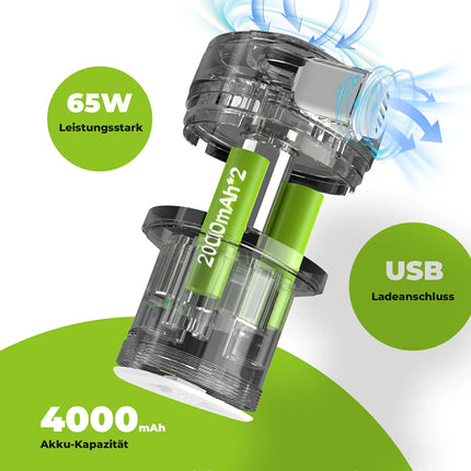Qunature Elektrische Luftpumpe 2 in 1 Aufblasbar und Ablassen 2000 mAh Wiederaufladbar Akku