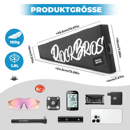 Rahmentasche mit Klettbandverschluss 1,9L - SketchRide Series (Fahrradtaschen) kaufen bei Linkreich – Jetzt entdecken!