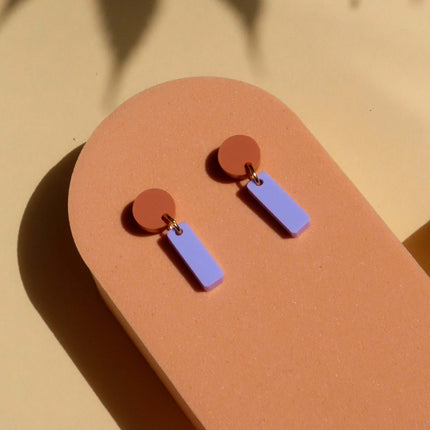 Mini Sticks Statement Ohrringe - terracotta flieder