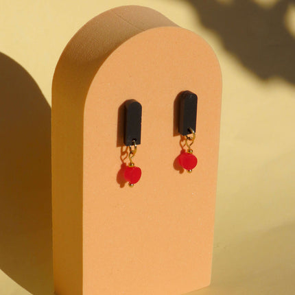 Schwarz Rot Paula Ohrringe