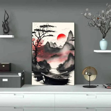 Red Morning - Leinwandbild Japanisch (Canvas) kaufen bei Linkreich – Jetzt entdecken!