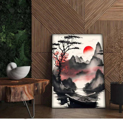 Red Morning - Leinwandbild Japanisch (Canvas) kaufen bei Linkreich – Jetzt entdecken!