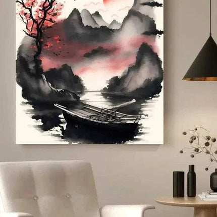 Red Morning - Leinwandbild Japanisch (Canvas) kaufen bei Linkreich – Jetzt entdecken!