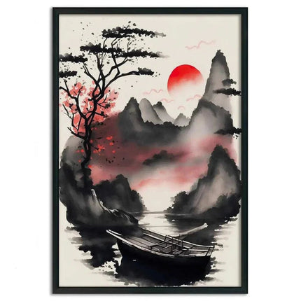Red Morning - Leinwandbild Japanisch (Canvas) kaufen bei Linkreich – Jetzt entdecken!