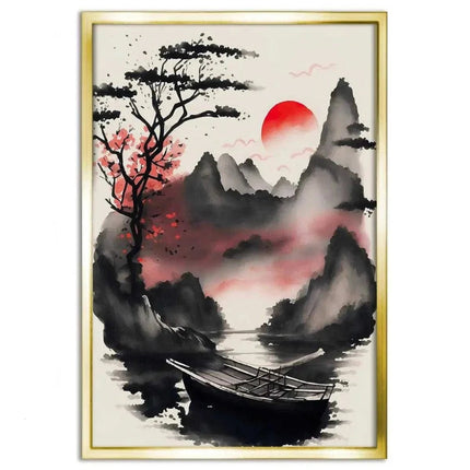 Red Morning - Leinwandbild Japanisch (Canvas) kaufen bei Linkreich – Jetzt entdecken!