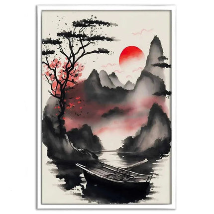Red Morning - Leinwandbild Japanisch (Canvas) kaufen bei Linkreich – Jetzt entdecken!