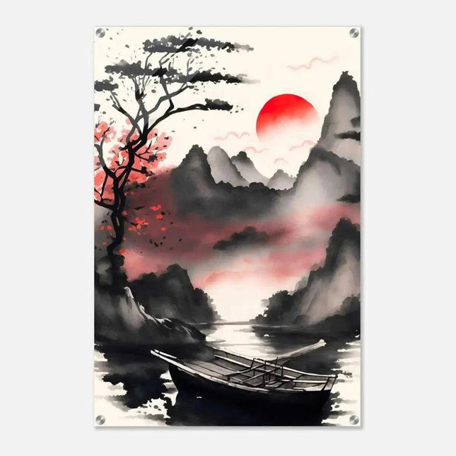 Red Morning - Leinwandbild Japanisch (Canvas) kaufen bei Linkreich – Jetzt entdecken!