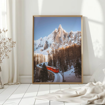 Train du Montenvers Wall Art Print – Winter Mer de Glace Chamonix Décor