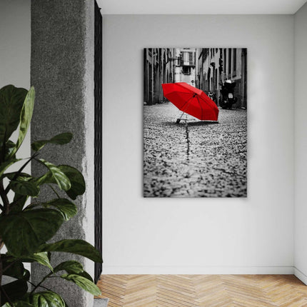 Red Umbrella - Leinwandbild Landschaft (Canvas) kaufen bei Linkreich – Jetzt entdecken!