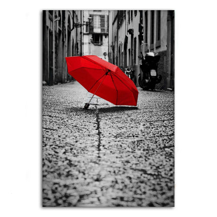 Red Umbrella - Leinwandbild Landschaft (Canvas) kaufen bei Linkreich – Jetzt entdecken!