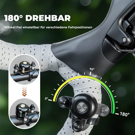 Rennrad MTB Fahrradklingel mit Doppel - Klopfer 180° drehbar (Fahrradklingel) kaufen bei Linkreich – Jetzt entdecken!
