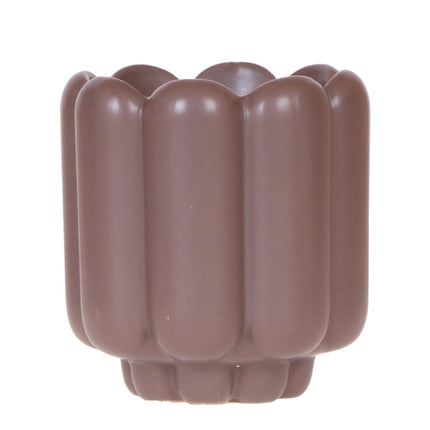 Retro Pflanztopf – Brown – Ø9cm – Dekorativer Übertopf aus Keramik – Blumentopf mit Rillenstruktur – Für Orchideen & Grünpflanzen (Plant) kaufen bei Linkreich – Jetzt entdecken!