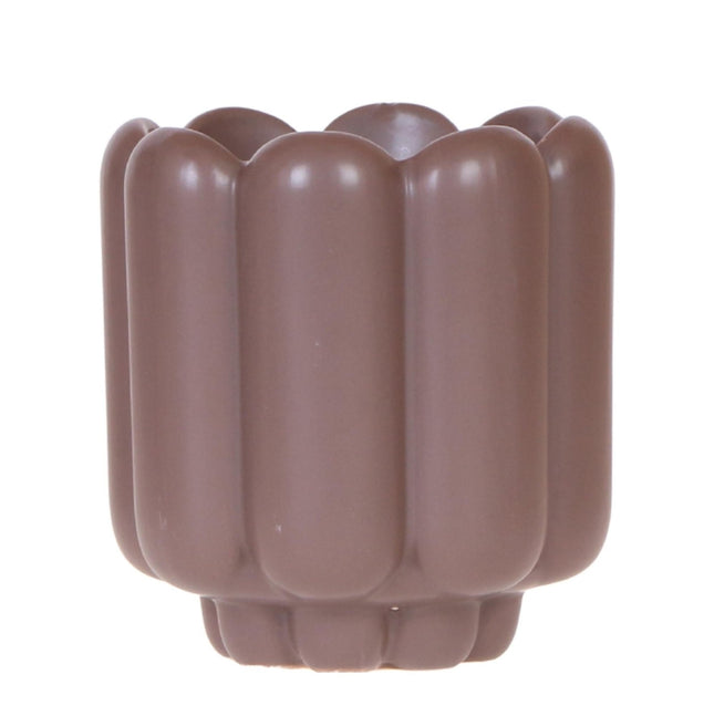 Retro Pflanztopf – Brown – Ø9cm – Dekorativer Übertopf aus Keramik – Blumentopf mit Rillenstruktur – Für Orchideen & Grünpflanzen (Plant) kaufen bei Linkreich – Jetzt entdecken!