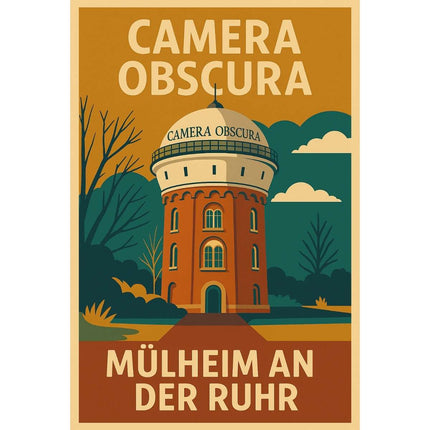 SEO. Retro Poster Camera Obscura Mülheim – 70er Style - Poster (230 g/m²) Linkreich