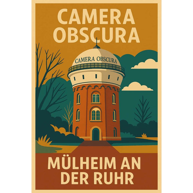 SEO. Retro Poster Camera Obscura Mülheim – 70er Style - Poster (230 g/m²) Linkreich