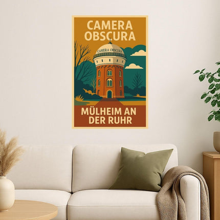 SEO. Retro Poster Camera Obscura Mülheim – 70er Style - Poster (230 g/m²) Linkreich