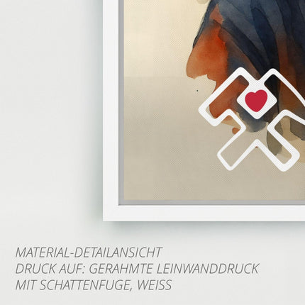 SEO. Retro Poster Ruhrpott - Kind (Junge) – 70er Style - Gerahmte Leinwand mit Schattenfuge (3 cm) Linkreich