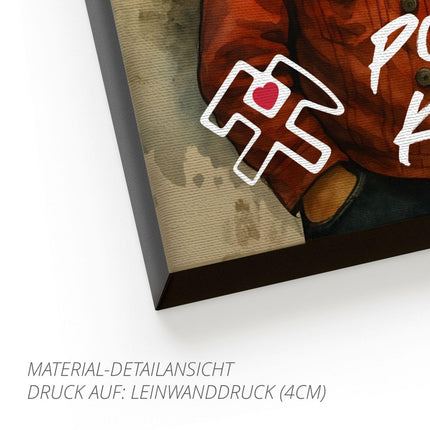 SEO. Retro Poster Ruhrpott - Kind (Mädchen) – 70er Style - Leinwand (4 cm) Linkreich