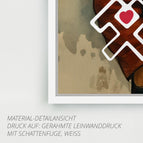 Gerahmte Leinwand mit Schattenfuge (3 cm) / 20 x 20 cm / ohne Aufhängeset - Weißer Schweberahmen