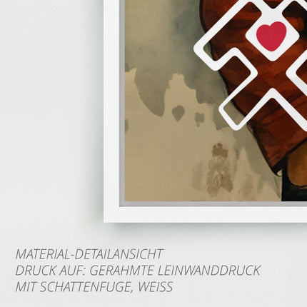 SEO. Retro Poster Ruhrpott - Kind (Mädchen) – 70er Style - Gerahmte Leinwand mit Schattenfuge (3 cm) Linkreich