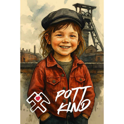 SEO. Retro Poster Ruhrpott - Kind (Mädchen) – 70er Style - Poster (230 g/m²) Linkreich