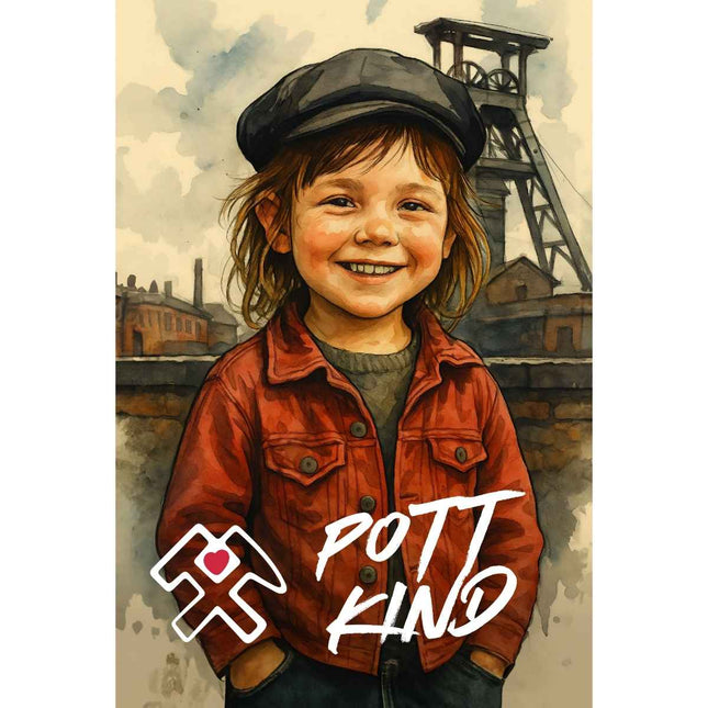 SEO. Retro Poster Ruhrpott - Kind (Mädchen) – 70er Style - Poster (230 g/m²) Linkreich