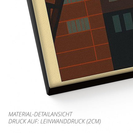 SEO. Retro Poster Zeche Zollverein Essen – 70er Style - Leinwand (2 cm) Linkreich