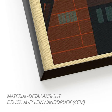 SEO. Retro Poster Zeche Zollverein Essen – 70er Style - Leinwand (4 cm) Linkreich