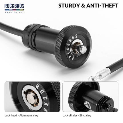 ROAD TO SKY Fahrrad Mini Kabelschloss mit Lenkerstecker Fahrradschloss (Fahrradschloss) kaufen bei Linkreich – Jetzt entdecken!