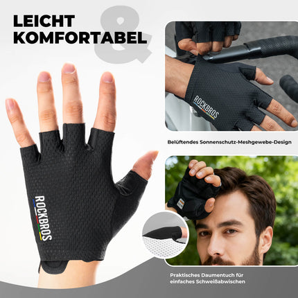 ROAD TO SKY Fahrradhandschuhe Halbfinger SBR Polsterung atmungsaktiv rutschfest (Fahrradhandschuhe) kaufen bei Linkreich – Jetzt entdecken!