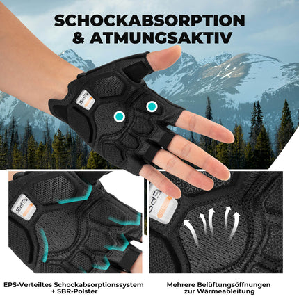 ROAD TO SKY Fahrradhandschuhe Halbfinger SBR Polsterung atmungsaktiv rutschfest (Fahrradhandschuhe) kaufen bei Linkreich – Jetzt entdecken!