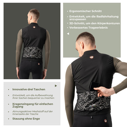 ROAD TO SKY Herren Fahrrad Ärmellos Weste Winddichte Fahrradjacke (Fahrradjacke) kaufen bei Linkreich – Jetzt entdecken!